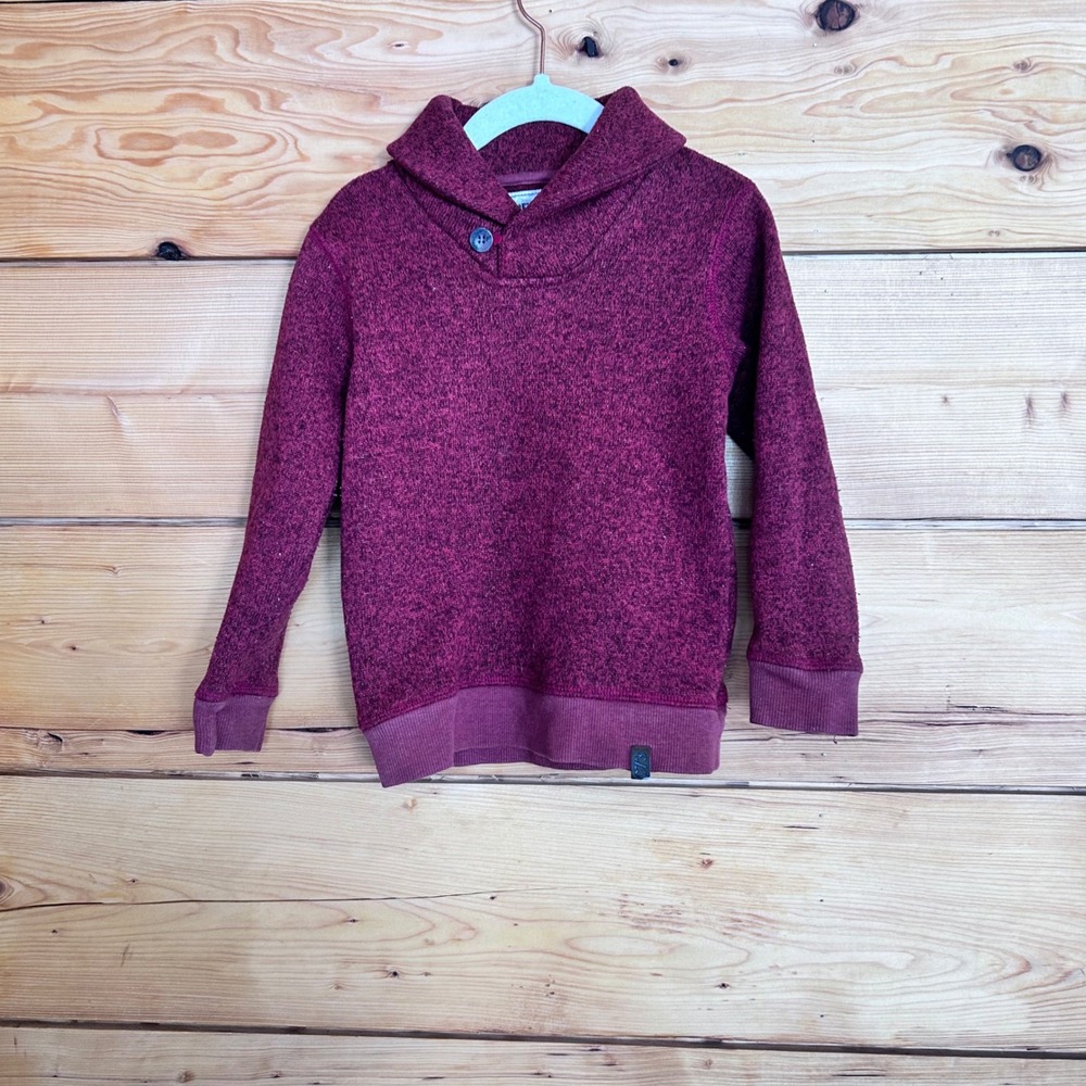 Heritage C73 Shawl Collar Pullover Kids Size 4-5Y Maroon Burgundy Cherokee